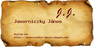 Javorniczky János névjegykártya