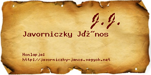 Javorniczky János névjegykártya